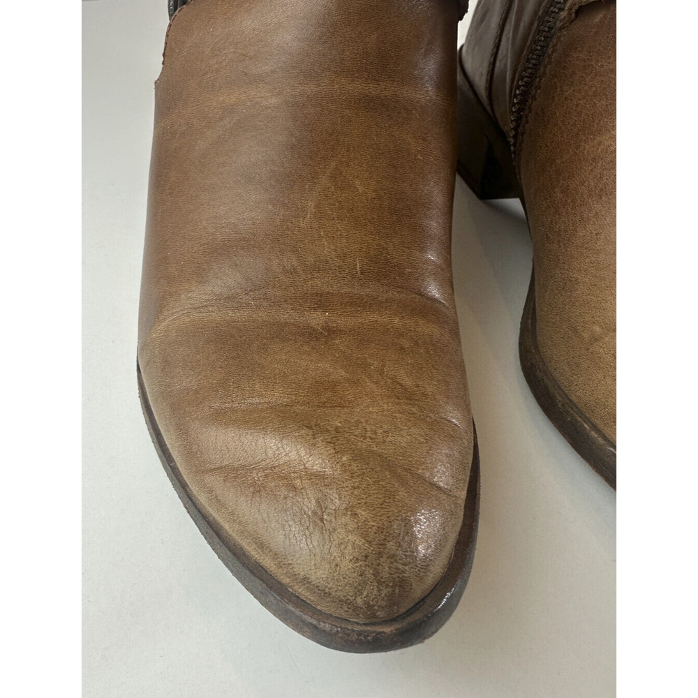 Frye Ray Ankle Boots Brown Leather Western Shootie Cowboy Booties 7.5 M *Flawed - Picture 15 of 16